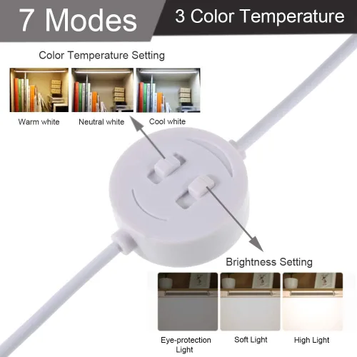 Miniatura 2 de Iluminación regulable para debajo del gabinete, 3 tiras de lectura USB portátiles de temperatura de color, luz de manualidades para cuidado