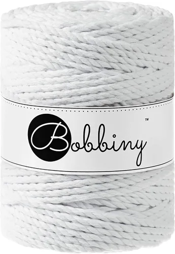 Miniatura 25 de Bobbiny Cordón de macramé XXL de 0.197 in y 3 capas (aguamarina), 108 yds/330 pies (100% algodón reciclado)