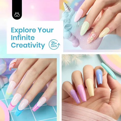 Miniatura 4 de Beetles - Kit de iniciación de uñas en polvo de inmersión, 20 colores, pastel, nude, azul, rosa, purpurina, 36 piezas, juego de polvos de inmersión