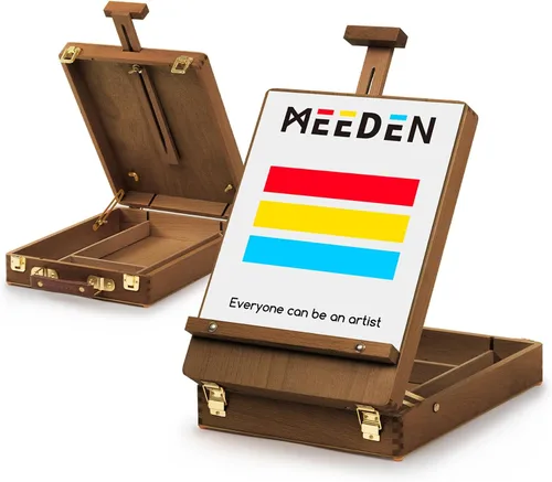 Miniatura 8 de MEEDEN Caballete de Mesa Extra Grande, Caballetes de Mesa de Madera de Haya Sólida para Pintar Lienzo, Caballete Caja de Bocetos, Caballete de Arte