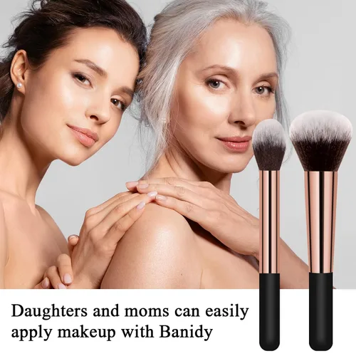 Miniatura 7 de Brochas de maquillaje, pincel grande para polvo y brocha para base, acabado impecable con aerógrafo para resaltador, polvo suelto, rubor, crema