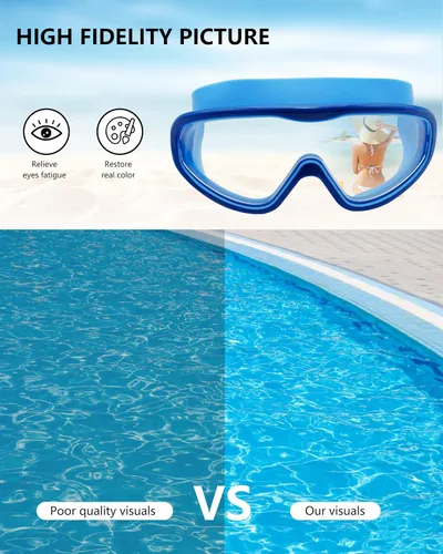 Miniatura 6 de Gafas de natación para adultos, paquete de 2 gafas de natación antivaho con protección UV con correas ajustables, gafas de natación de silicona a
