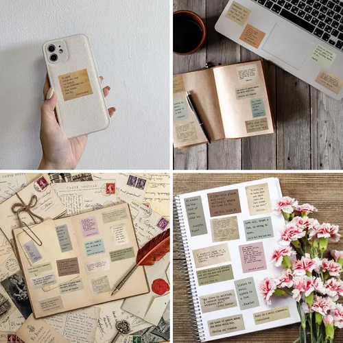 Miniatura 5 de LakoArt 120 Piezas Calcomanías de Citas Motivacionales Estilo Máquina de Escribir Retro No Repetitivas, Calcomanías Inspiradoras Vintage