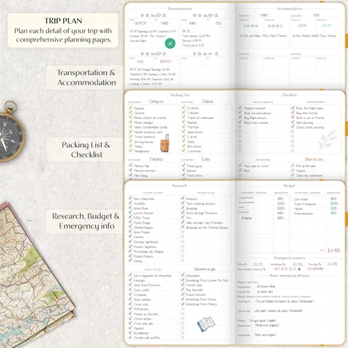 Miniatura 4 de Legend Travel Planner – Organizador de itinerario de vacaciones para viajes en solitario y parejas – Diario de viaje para mujeres y hombres