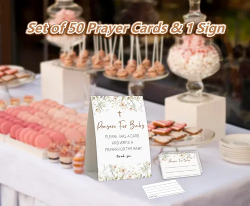 Miniatura 4 de Decoraciones bohemias para baby shower, oraciones para bebé, tarjetas de oración para baby shower, Biblia de bebé, juegos de baby shower, tarjetas