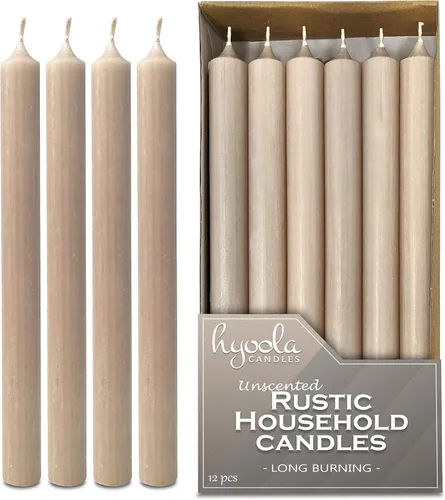 Miniatura 4 de Hyoola Velas de cena de 10 pulgadas – Paquete de 12 – Palitos de vela altos sin perfume rústico de larga duración Sahara