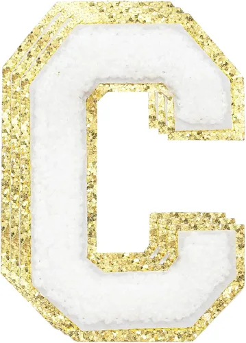 Miniatura 168 de 3 parches de números de chenilla negra, tamaño grande de 4-1/2" parches de números para planchar, parches universitarios para ropa, 8" Borde oro rosa