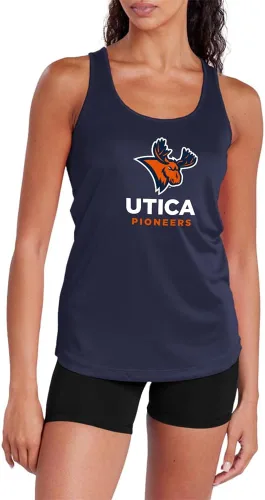 Miniatura 273 de Camiseta deportiva sin mangas oficial de NCAA Collegiate para mujer, con espalda cruzada, colección con logotipo primario