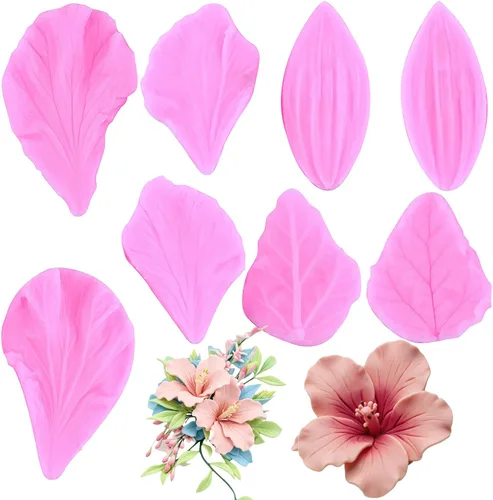 Miniatura 12 de ZiXiang Molde de veteado de silicona para hojas de goma de mascar para pasta de goma, molde de hojas de pasta de goma para decoración de pasteles