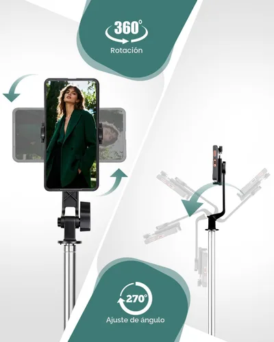 Miniatura 4 de Trípode de teléfono de 71 pulgadas para iPhone y teléfono Android, soporte de trípode para teléfono celular con control remoto inalámbrico