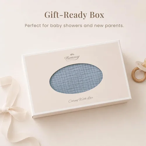 Miniatura 6 de Konssy - Juego de paños de muselina para eructos de bebé, unisex - 7 unidades de ropa para eructos suave 100% algodón para recién nacidos, bebés