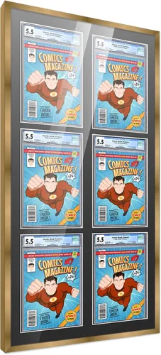 Miniatura 149 de Marco de cómic con paspartú para 8 CGC, CBCS o PGX Graded Comics - Marco de cómic blanco para cómics de 8.125 x 13 pulgadas Marco blanco