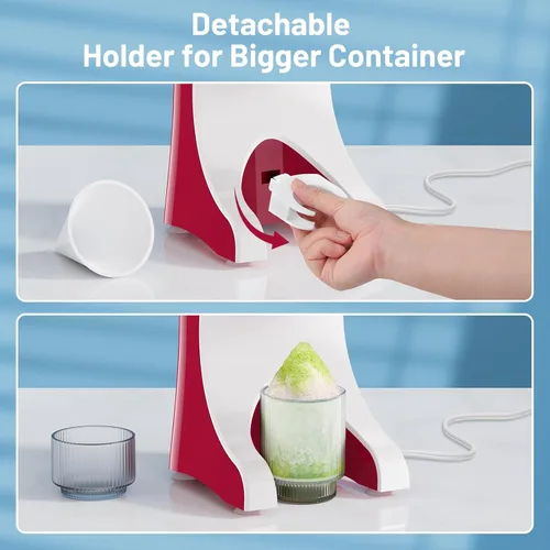 Miniatura 3 de Máquina de Conos de Nieve de Hielo Raspado con 3 Vasos de Plástico Reutilizables, Máquina de Granizados de Mesa para Conos de Nieve Caseros, Bolas