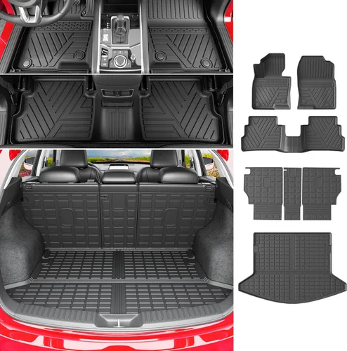 Miniatura 21 de powoq Tapete de suelo compatible con Honda Pilot 2016-2022 con alfombrilla de respaldo, forro de carga de repuesto para accesorios Honda Pilot