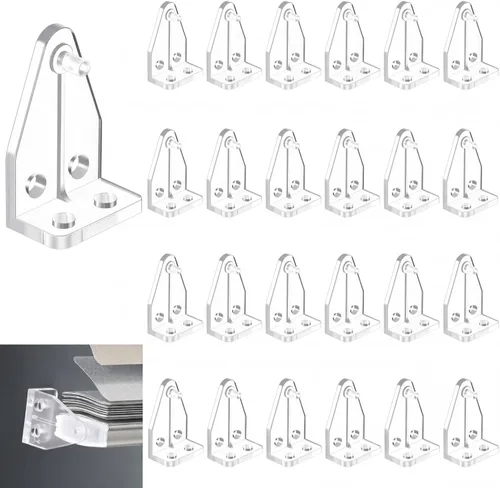 Miniatura 7 de Jetec 12 piezas de soportes de sujeción para persianas de 1 pulgada, mini ganchos de plástico transparente para puerta, soporte inferior