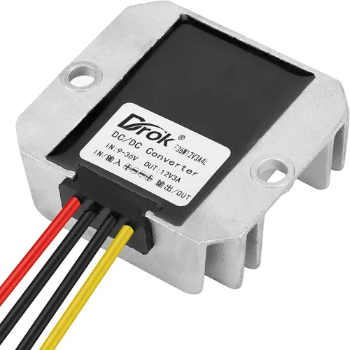 Miniatura 6 de DROK Boost Buck Convertidor de 9V-36V a 12V 3A 36W carcasa de aluminio impermeable auto elevador regulador de voltaje 12V V Transformador de voltios