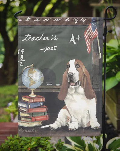Miniatura 3 de Caroline's Treasures PPP3013GF Bandera de jardín del Basset Hound del maestro queridito Bandera de buzón decorativa Bandera de jardín al aire libre