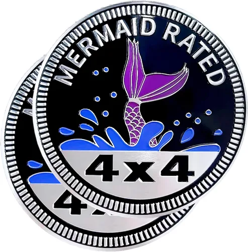 Miniatura 15 de 2 insignias de metal para automóvil de Booble Bounce, insignias de metal redondas 3D, compatibles con vehículos Jeep Wrangler, camiones, SUV, RV