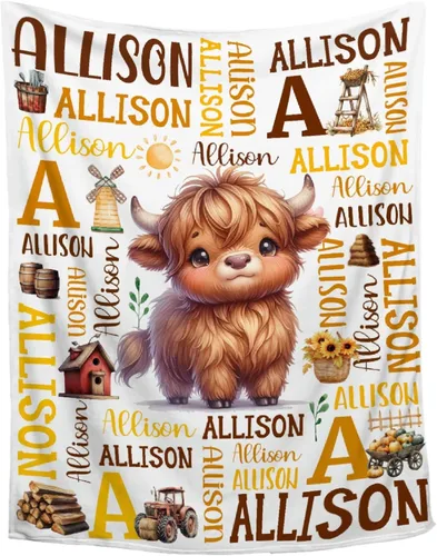 Miniatura 25 de Manta de conejo personalizada para niños y niñas, manta de bebé ultra suave, regalo personalizado, decoración de manta con nombre, 30 x 40 pulgadas