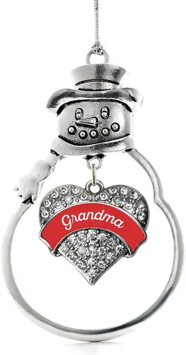 Miniatura 204 de Inspired Silver - Big Sis - Adorno de Navidad plateado - Adorno de árbol de Navidad con dije de corazón con circonita cúbica - Decoración colgante