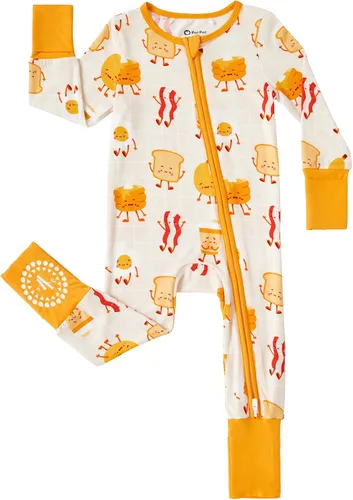 Miniatura 11 de PATPAT Baby Footies - Mameluco de viscosa de bambú para niños y niñas, con cremallera y suela antideslizante, ropa infantil con pies y sin pies