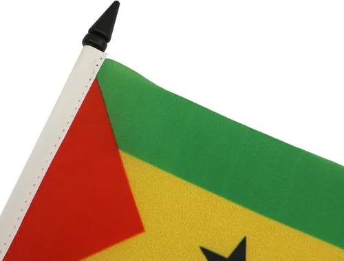 Miniatura 25 de AZ FLAG Sierra Leone Bandera de mesa 5'' x 8'' - Bandera de escritorio de Sierra Leona 21 x 14 cm - Bastón y base de plástico negro