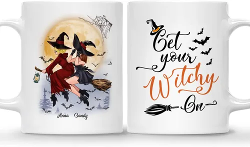 Miniatura 8 de Gossby Taza de café personalizada con texto en inglés "Always Sister", regalo personalizado para hermana con diseño, nombre, taza de Halloween