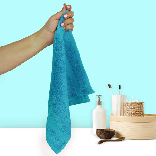 Miniatura 2 de Chakir Turkish Linens - Toallas turcas de alta calidad 100% algodón para baño, 13 x 13 pulgadas (6 toallas pequeñas, aguamarina)