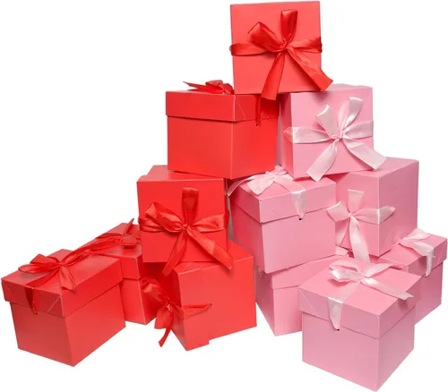 Miniatura 12 de 12 cajas de regalo de Navidad con tapas, cajas negras para cumpleaños, bodas, día de San Valentín, Navidad, aniversario (negro, 4 x 4 x 4 pulgadas)