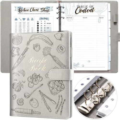 Miniatura 8 de molekaus Libro de Recetas, Libro de Recetas en Blanco para Escribir tus Propias Recetas, Cuaderno de Recetas para Cocina Familiar, Tapa Dura Verde