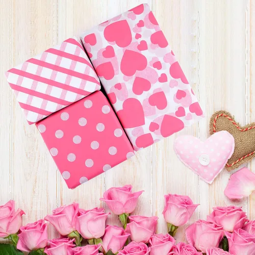 Miniatura 5 de PLULON 60 hojas de papel de seda rosa de San Valentín a granel, para bolsas de regalo, hojas de papel de seda para el hogar, cocina, manualidades