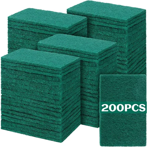 Miniatura 10 de Hoolerry 100 piezas de almohadillas resistentes para fregar que no rayan, almohadillas de limpieza domésticas para limpiar, estropajo reutilizable