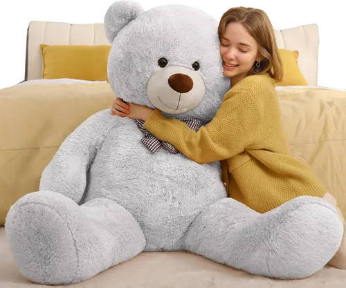 Miniatura 12 de Toys Studio - Adorable oso de peluche gigante, de 36 pulgadas, color gris, felpa suave, para novias y niñas Azul