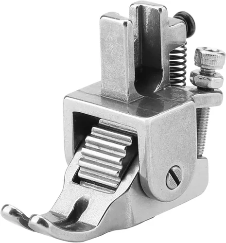 Oumefar Prensatelas ajustables con ruedas para máquina de coser Pie de rodillo para cuero Tela gruesa de tela de acero inoxidable Pies prensatelas