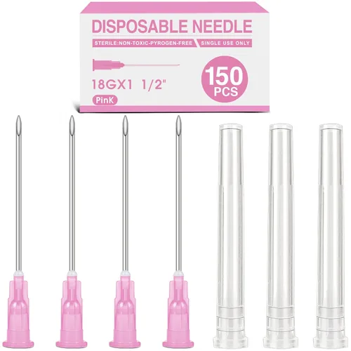 Miniatura 12 de TENKAIWICK Paquete de 150 agujas de calibre 29 de 1/2 pulgada, agujas estériles desechables para inyección Luer Lock, accesorios de laboratorio