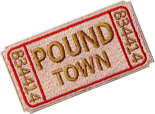 Miniatura 3 de Boleto para Pound Town Parche Bordado Divertido Biker Moral Apliques Hierro Sobre Coser Emblema