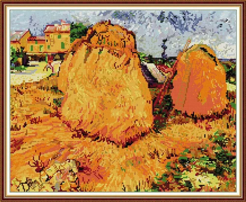 Miniatura 10 de YEESAM ART Van Gogh - Kits de punto de cruz para adultos, principiantes, cafetería, 11 unidades, estampado de bricolaje, kit de iniciación