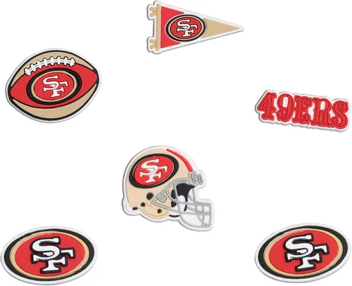 FOCO unisex-adult NFL Team Logo 6-Pack Shoe Charms