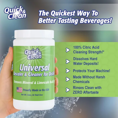 Miniatura 2 de Quick & Clean Descalcificador universal - 2 libras - Fabricado en los Estados Unidos - Polvo descalcificador de gránulos para máquinas
