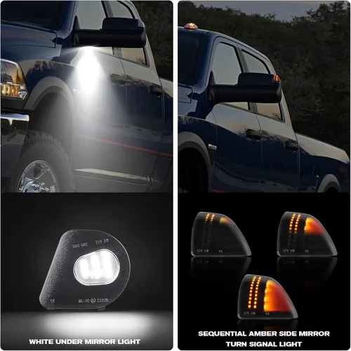 Miniatura 3 de Luces LED para placa de matrícula con clips de retención de metal para Dodge Ram 1500 2500 3500 2003-2018 lámpara de parachoques trasero 2PCS, 6000K
