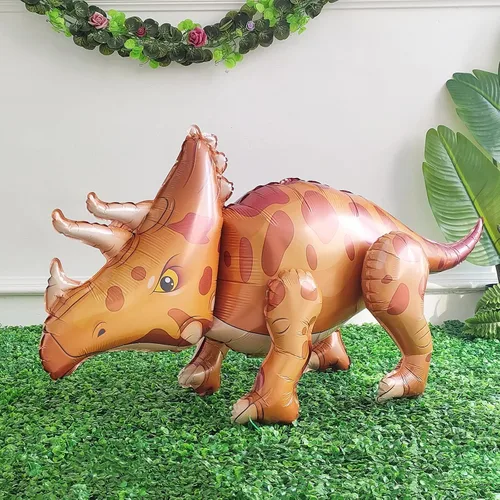 Miniatura 4 de Globos grandes de dinosaurio autoportantes 3PCS 96,52 cm Tiranosaurio Anquilosaurio Triceratops Globos inflables para kit de decoración de fiesta