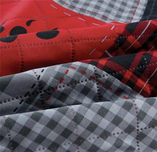 Miniatura 6 de Juego de edredones rústicos de oso, tamaño matrimonial/queen, colcha a cuadros rojo y negro, ropa de cama ligera, colcha de cabaña de lodge, Rojo