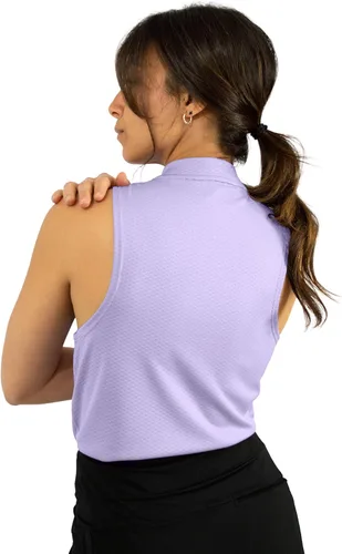 Miniatura 4 de Three Sixty Six Polo de golf sin mangas para mujer, sin cuello, con cremallera, de secado rápido, para mujer