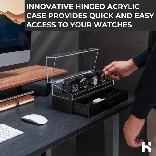Miniatura 3 de Estuche de exhibición para reloj organizador de relojes para hombre caja de reloj para hombre caja de reloj de madera para hombre caja de reloj