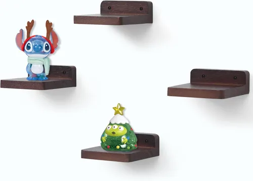 Miniatura 17 de Estante flotante pequeño, mini estante montado en la pared de 5 x 5 pulgadas, estante de madera rústica para dormitorio, sala de estar, baño, Gris