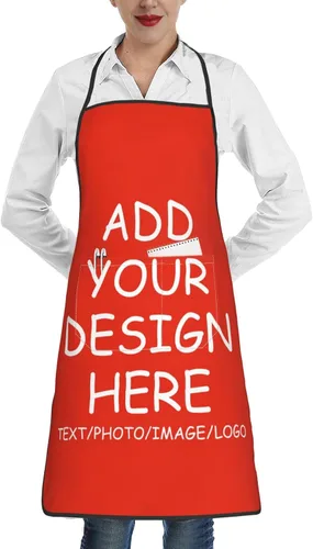 Miniatura 10 de Personalized Aprons For Women Men Custom Apron With Pockets Picture Text Logo