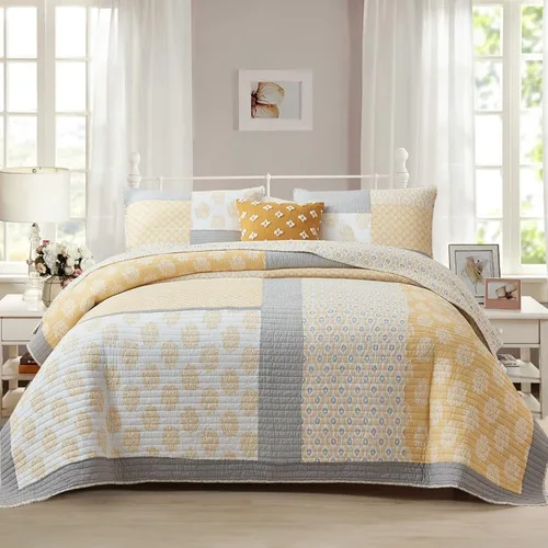 Miniatura 13 de Y-PLWOMEN - Juego de cama Queen con edredón/cubrecama de algodón 100% ligera, reversible, floral, rústico, para todas las estaciones