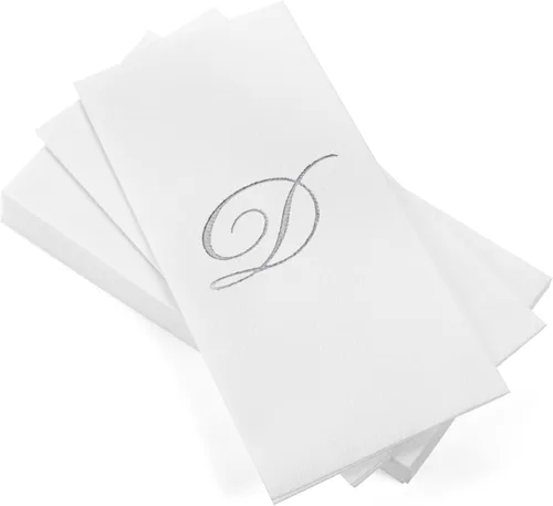 Miniatura 39 de AH AMERICAN HOMESTEAD Servilletas desechables – Servilletas doradas con monograma para invitados, servilletas acolchadas como tela para baño