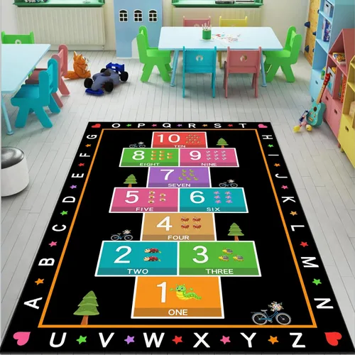 Miniatura 5 de Hopscotch - Alfombra de juego para niños, alfombra educativa del alfabeto ABC, tapete de juego para contar niños para sala de juegos, aula