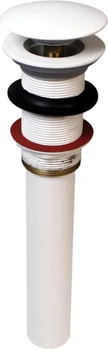 Westbrass D410A-1-60 Desagüe de tapón desplegable estilo hongo para fregaderos de cuenco/recipiente sin desbordamiento, blanco mate Mate blanco
